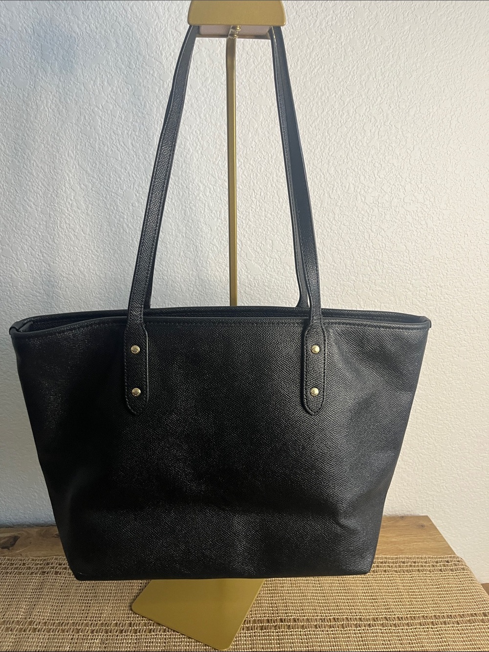 NWOT Coach City Zip Tote Black Crossgrain Leather F58846 - Picture 4 of 14